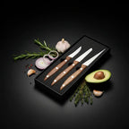 Stainless Steel fruit Carving Knife Set Wood Handle Kitchen Knives - Hadi Craft