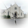 Stainless steel cross necklace Silver Plated Cross Pendant Necklace - Hadi Craft
