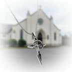 Stainless steel cross necklace Silver Plated Cross Pendant Necklace - Hadi Craft