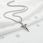 Stainless steel cross necklace Silver Plated Cross Pendant Necklace - Hadi Craft