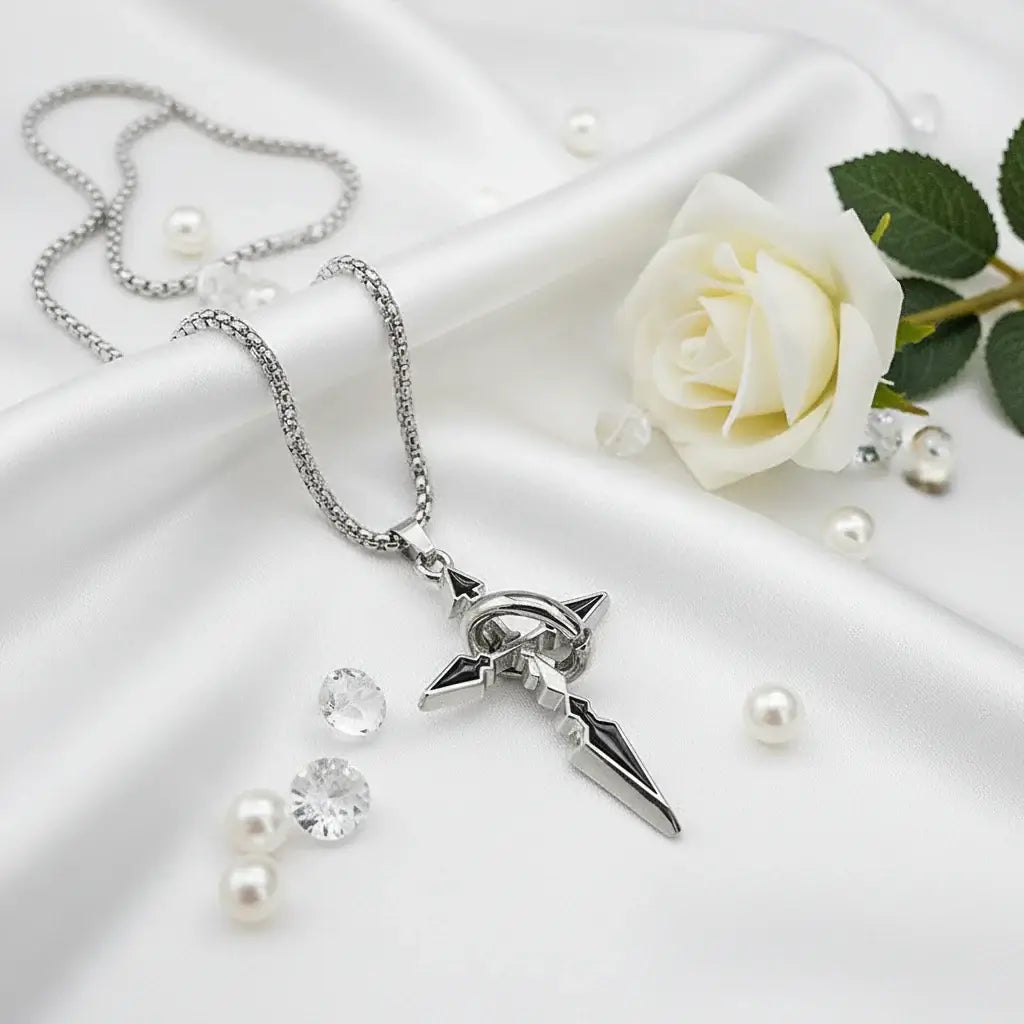 Stainless steel cross necklace Silver Plated Cross Pendant Necklace - Hadi Craft