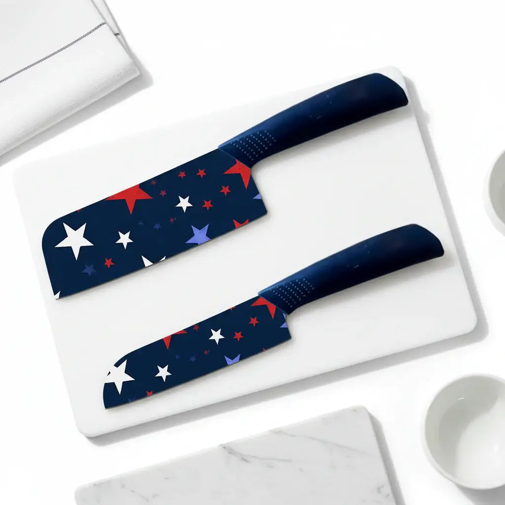 Star Printed Ceramic Kitchen Knife Set Dishwasher Safe Sharp Durable - Hadi Craft