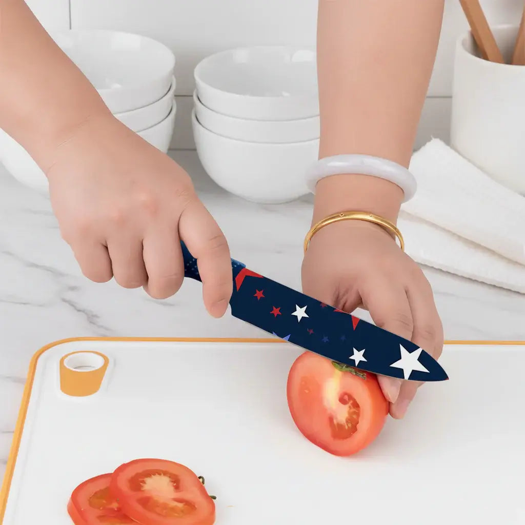 Star Printed Ceramic Kitchen Knife Set Dishwasher Safe Sharp Durable - Hadi Craft