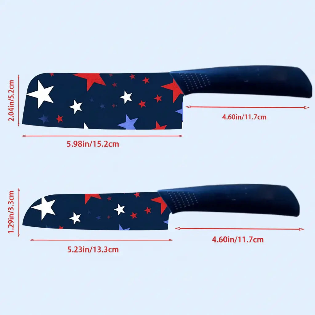 Star Printed Ceramic Kitchen Knife Set Dishwasher Safe Sharp Durable - Hadi Craft