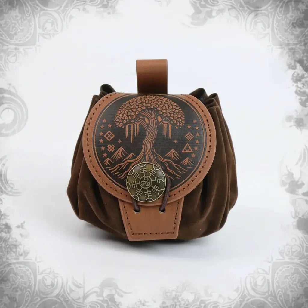 Steampunk Medieval Waist Bag PU Leather Fanny Pack Punk Belt Pouch Cosplay Utility Bag for Men - Hadi Craft