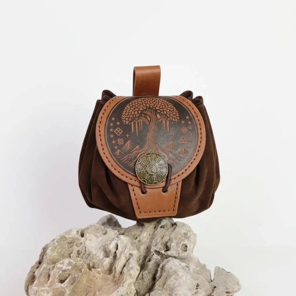 Steampunk Medieval Waist Bag PU Leather Fanny Pack Punk Belt Pouch Cosplay Utility Bag for Men - Hadi Craft