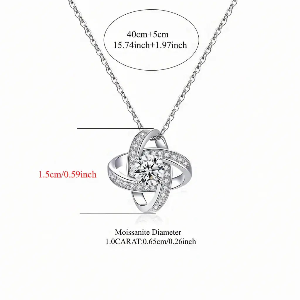 Sterling Silver Pendant Necklace for Women Moissanite Jewelry - Hadi Craft