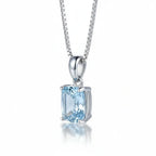 Sterling silver blue stone pendant necklace Fine Jewelry 925 Sterling - Hadi Craft