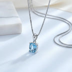 Sterling silver blue stone pendant necklace Fine Jewelry 925 Sterling - Hadi Craft
