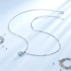 Sterling silver blue stone pendant necklace Fine Jewelry 925 Sterling - Hadi Craft