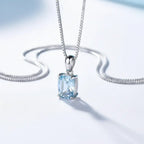 Sterling silver blue stone pendant necklace Fine Jewelry 925 Sterling - Hadi Craft