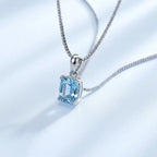 Sterling silver blue stone pendant necklace Fine Jewelry 925 Sterling - Hadi Craft