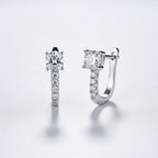 Sterling silver moissanite stud earrings Breasted Stud Earrings - Hadi Craft