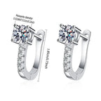 Sterling silver moissanite stud earrings Breasted Stud Earrings - Hadi Craft