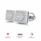 Sterling silver moissanite stud earrings Diamond Earrings S925 - Hadi Craft