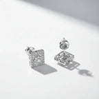 Sterling silver moissanite stud earrings Diamond Earrings S925 - Hadi Craft