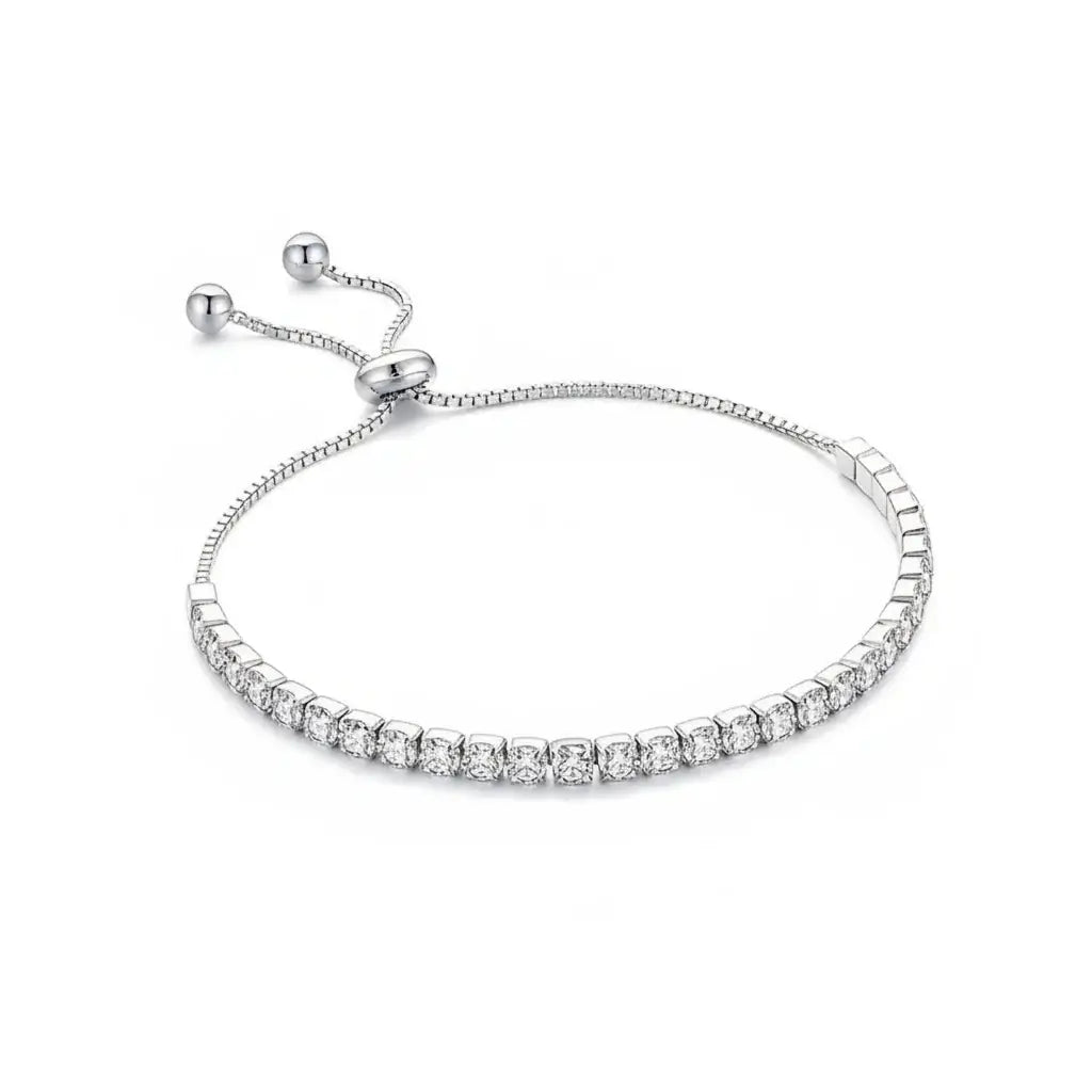 Sterling silver moissanite tennis bracelet Brilliant Cut 925 Sterling - Hadi Craft