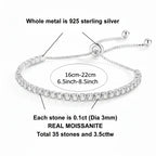 Sterling silver moissanite tennis bracelet Brilliant Cut 925 Sterling - Hadi Craft