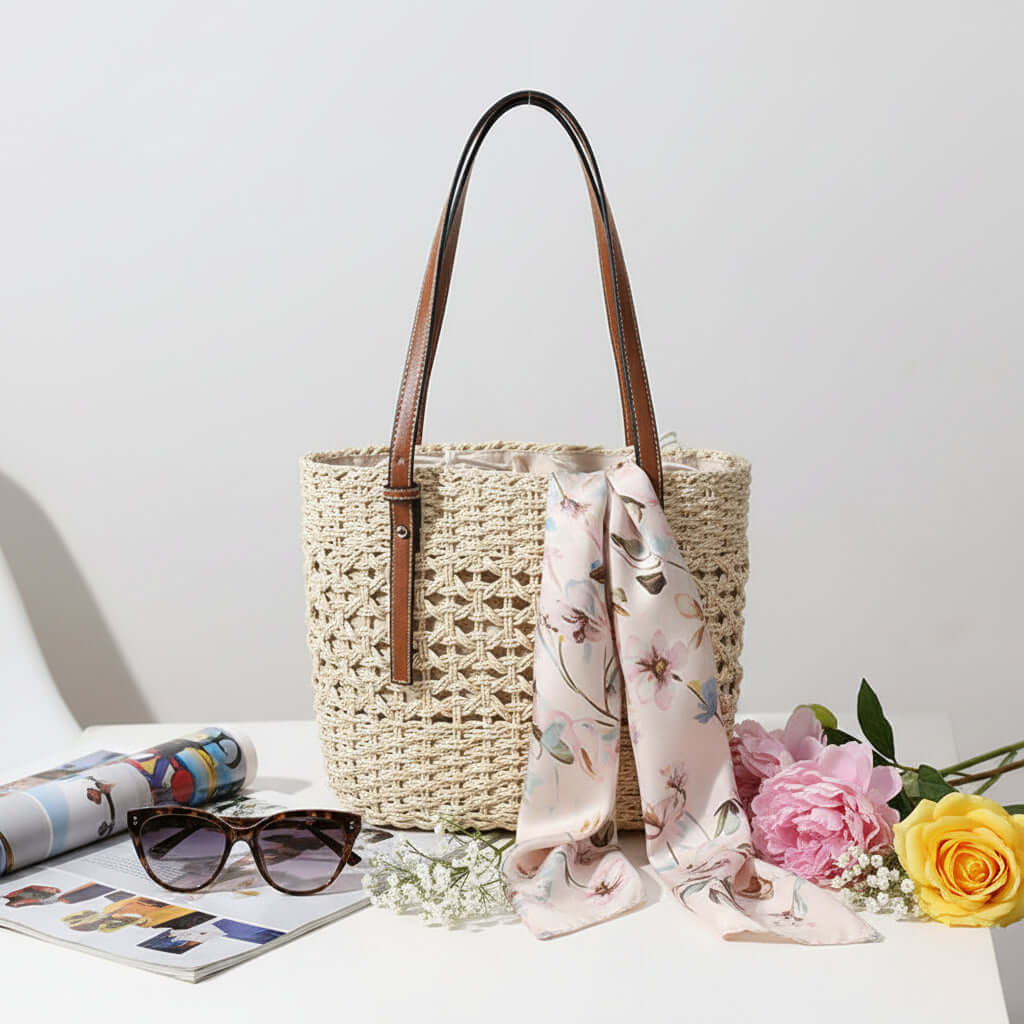 Straw Beach Bag For Women Handmade - Hadi Craft