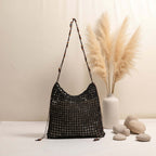 Straw beach bag for women woven bag with lace up pattern - Hadi Craft