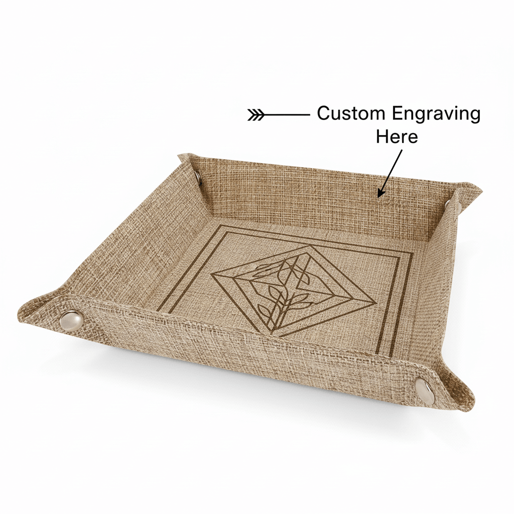 Sublimatable Burlap Snap Up Trays with Silver Snaps - Hadi Craft