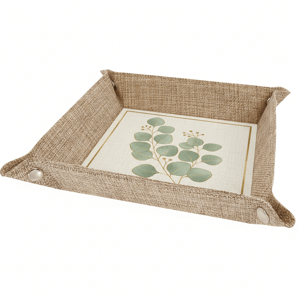 Sublimatable Burlap Snap Up Trays with Silver Snaps - Hadi Craft