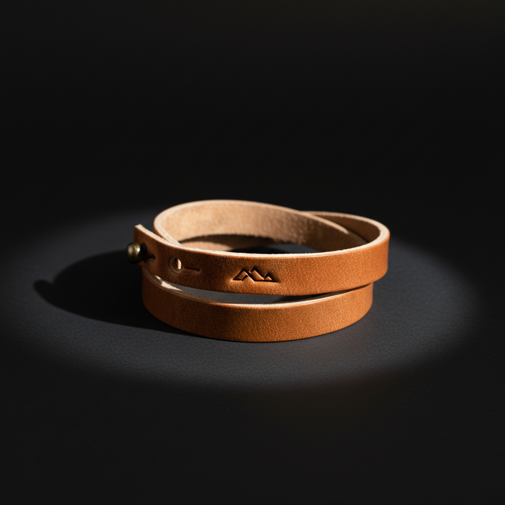 Teton Wrap Leather Bracelet | Unisex Full Grain Leather Bracelet | Minimalist Everyday Accessory