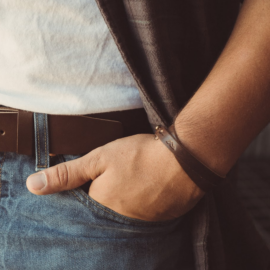 Teton Wrap Leather Bracelet | Unisex Full Grain Leather Bracelet | Minimalist Everyday Accessory