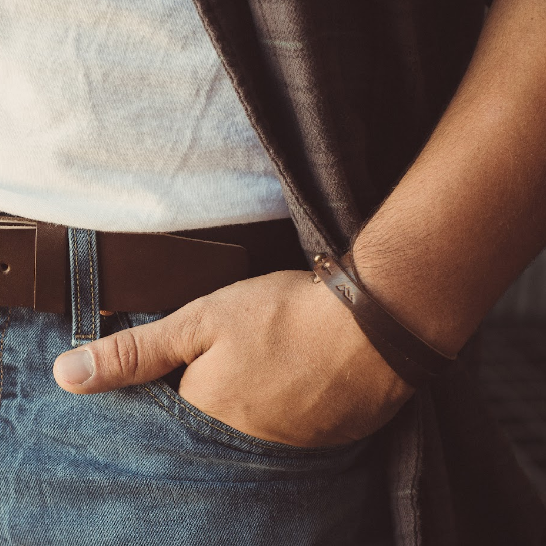 Teton Wrap Leather Bracelet | Unisex Full Grain Leather Bracelet | Minimalist Everyday Accessory