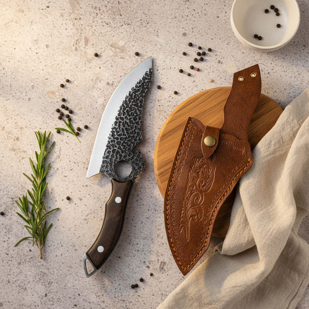 Tactical kitchen knife with steel forging - Hadi Craft