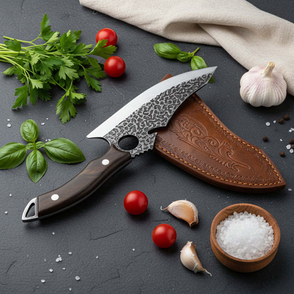 Tactical kitchen knife with steel forging - Hadi Craft