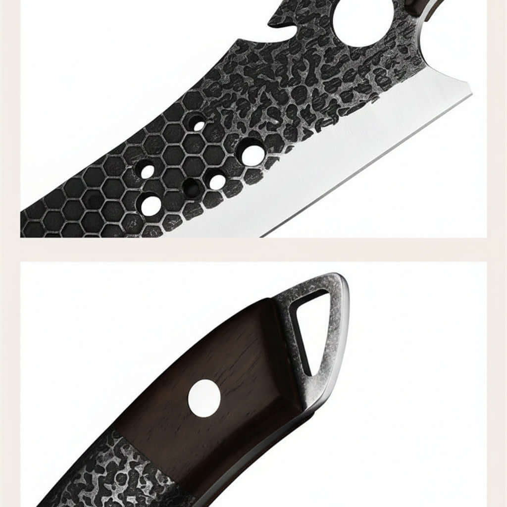 Tactical kitchen knife with steel forging - Hadi Craft
