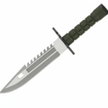 Tactical knife with sawback blade. Matte finish blade - Hadi Craft
