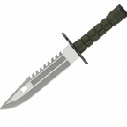 Tactical knife with sawback blade. Matte finish blade - Hadi Craft