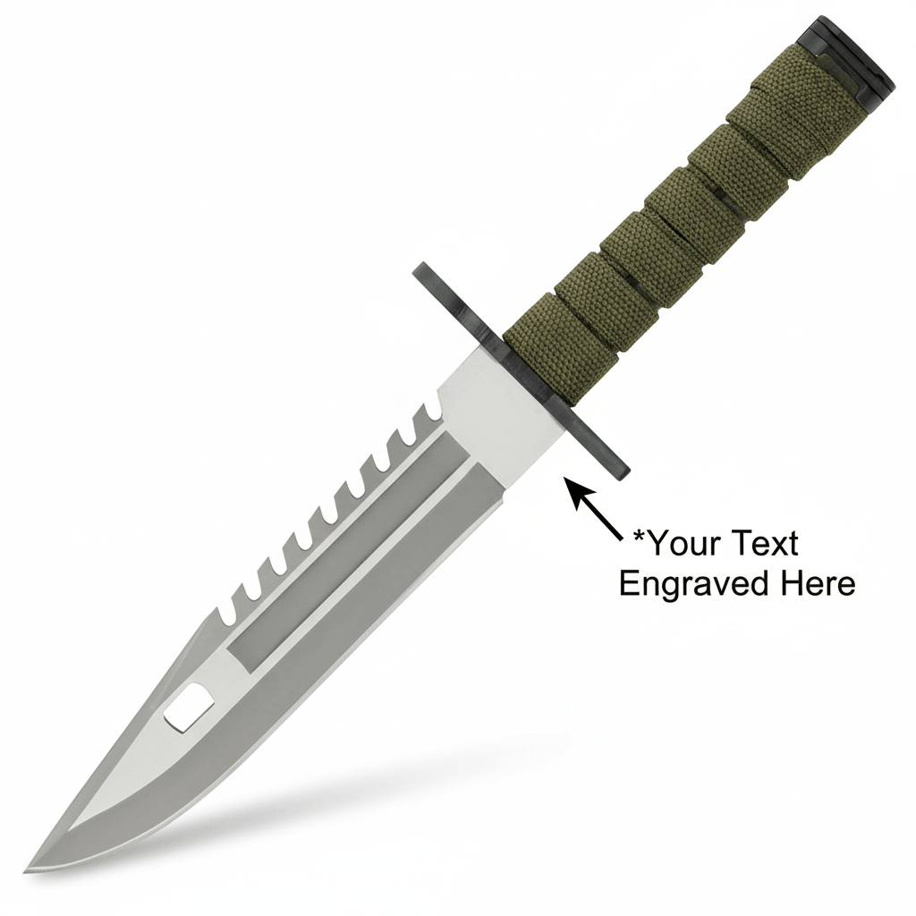 Tactical knife with sawback blade. Matte finish blade - Hadi Craft