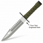 Tactical knife with sawback blade. Matte finish blade - Hadi Craft