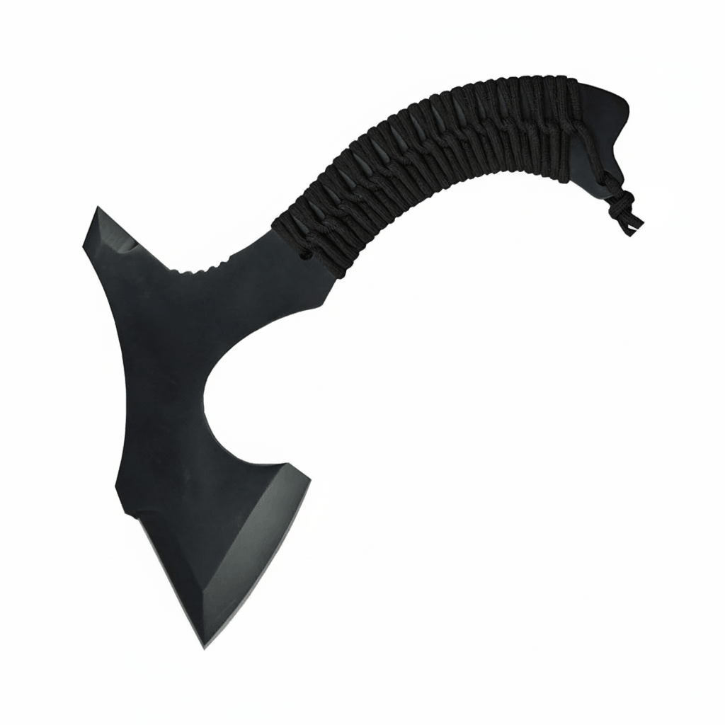 Tactical stainless steel axe reinforced striker tip at the back - Hadi Craft