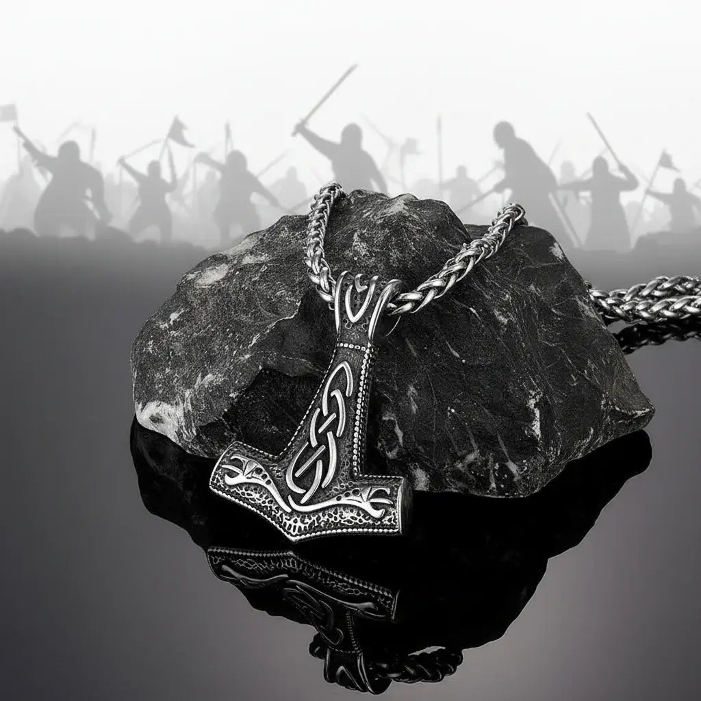 Thor Mjolnir necklace for men – Viking Norse Mythology Pendant, - Hadi Craft