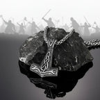 Thor Mjolnir necklace for men – Viking Norse Mythology Pendant, - Hadi Craft
