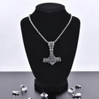 Thor Mjolnir necklace for men – Viking Norse Mythology Pendant, - Hadi Craft