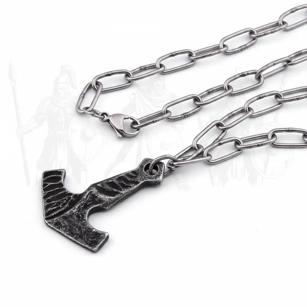 Thor Mjolnir necklace for men – Viking Norse Pendant with Steel Chain - Hadi Craft