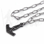 Thor Mjolnir necklace for men – Viking Norse Pendant with Steel Chain - Hadi Craft