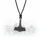 Thor’s Hammer Mjolnir Iron Gray Stainless Steel Viking Necklace for Men – Gift Box Set - Hadi Craft