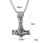 Thor's Hammer necklace Necklace Viking Amulet Stainless Steel Pendant - Hadi Craft