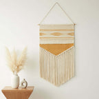 Tufted Tassel Wall Hanging – Boho Hand-Woven Tapestry Decor - Hadi Craft