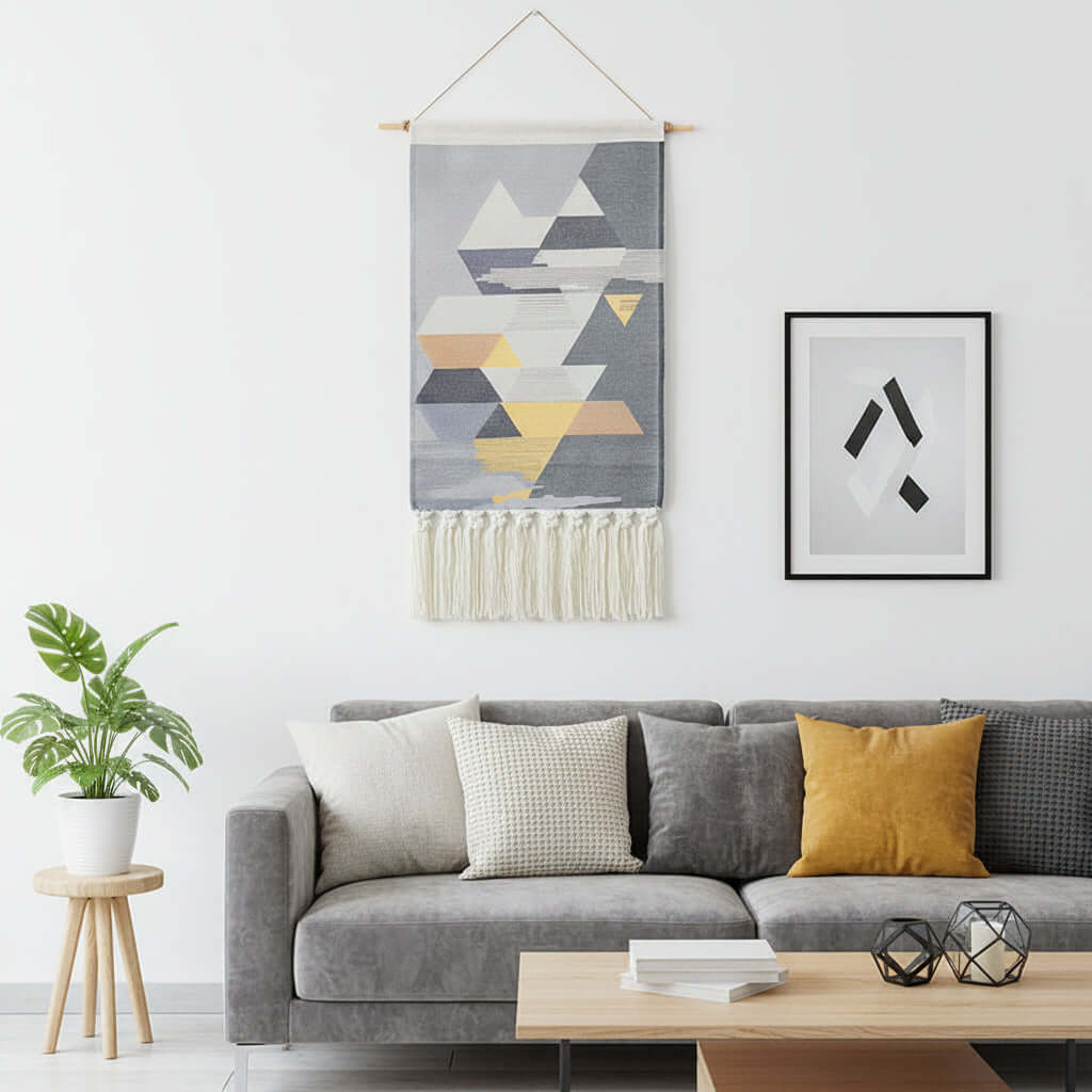 Tufted Tassel Wall Hanging – Boho Hand-Woven Tapestry Decor - Hadi Craft
