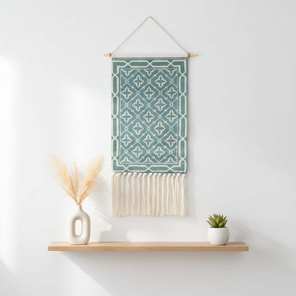 Tufted Tassel Wall Hanging – Boho Hand-Woven Tapestry Decor - Hadi Craft