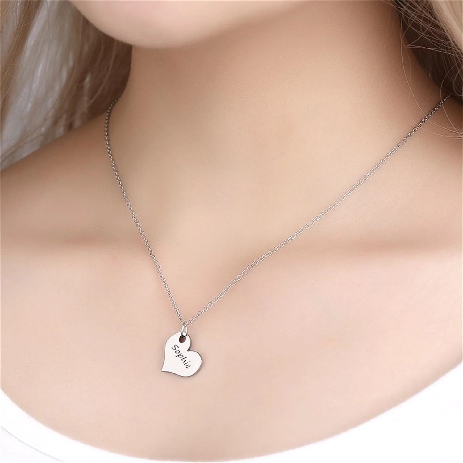 Custom Engraved Mother and Daughter Keychain & Necklace Set Customized Name