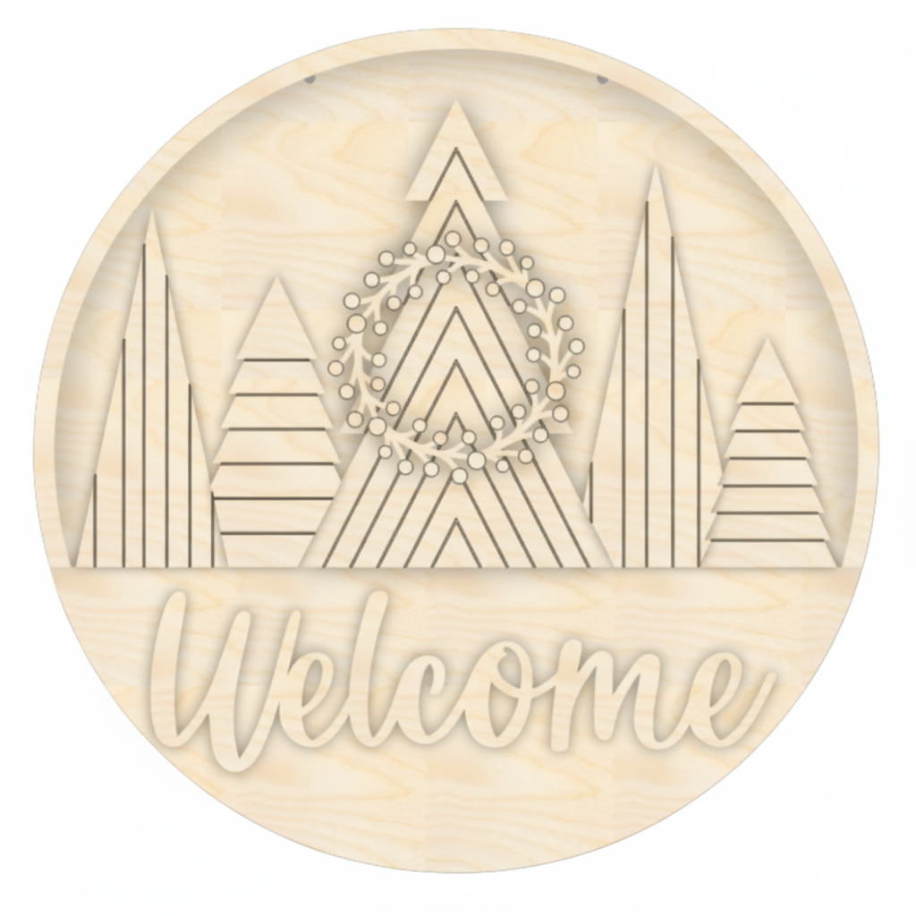 Unfinished Welcome Door Sign Kit | Hadi Craft USA