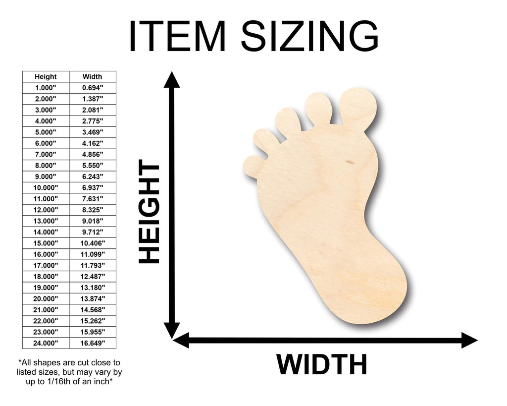 Unfinished Wood Baby Foot Cutout - Hadi Craft USA